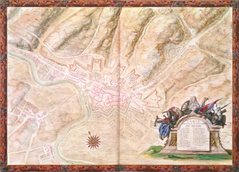 Ms. 988, Vol.3 fol.16 Piano e mappa della città e del castello di Sedan, dall